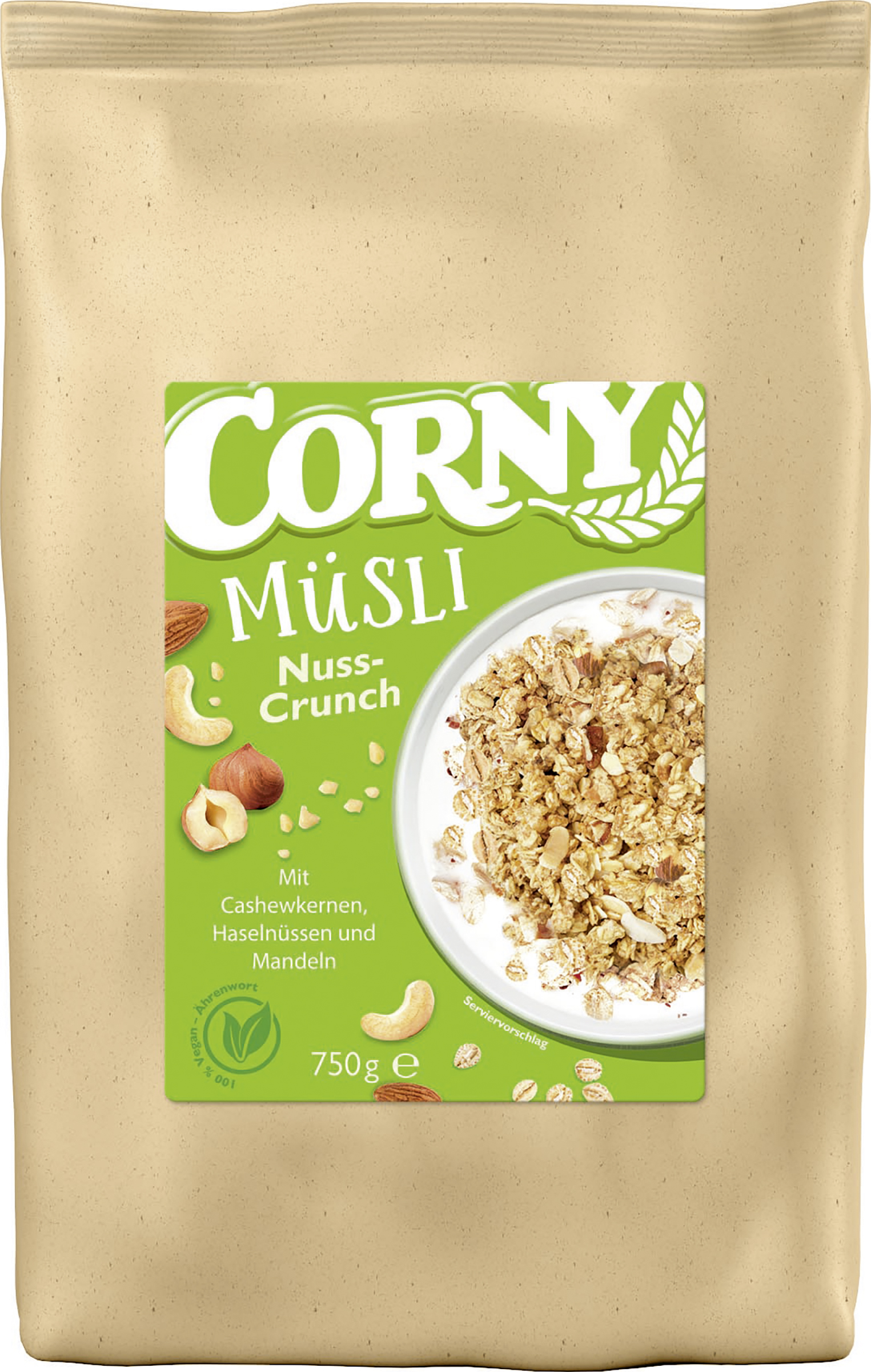 Corny Müsli Nuss Crunch 750g Beutel