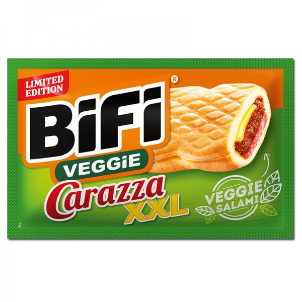  Bifi Veggie Carazza XXL Pizza-Snack, Weizen-Gebäck, 16 Stück Packung