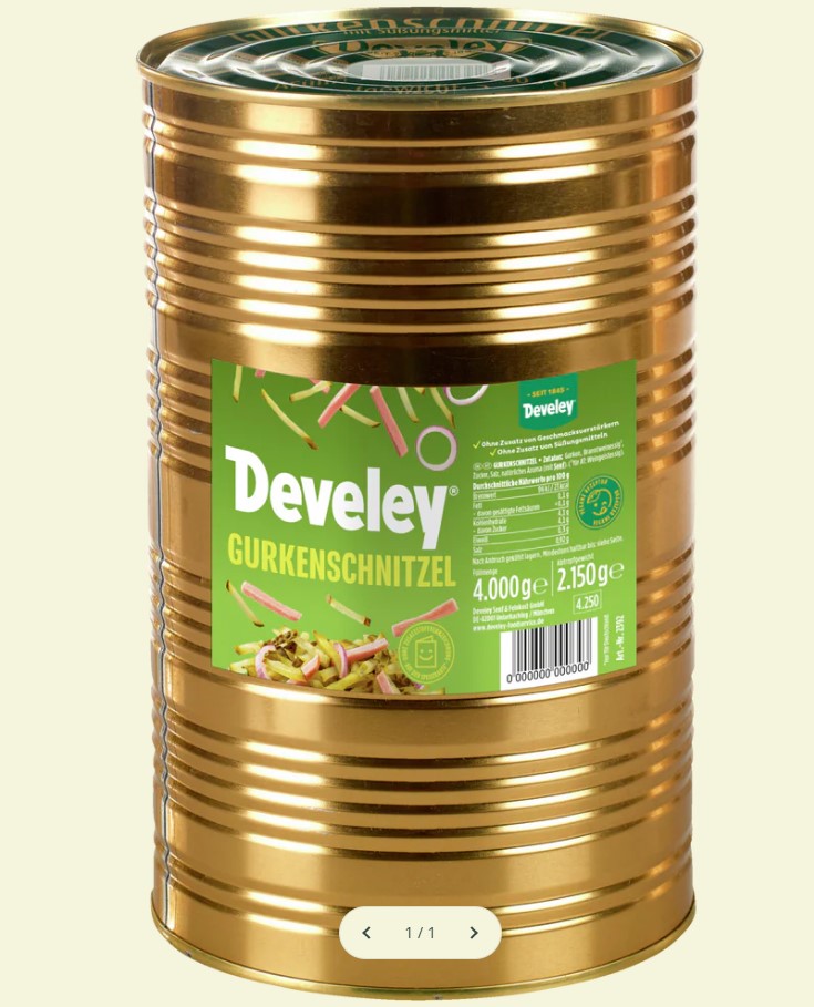 Develey Gurkenschnitzel - 4kg Dose