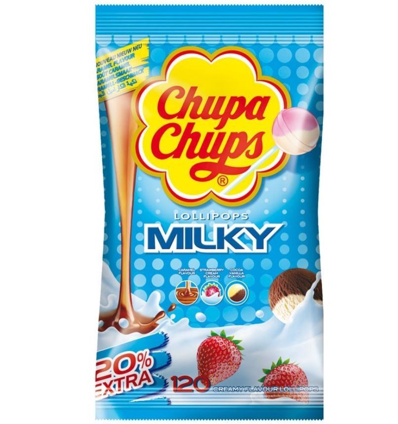 Chupa Chups Milky, Nachfüllbeutel, Smooth Creamy, 120 Lutscher, 1440g, Beutel
