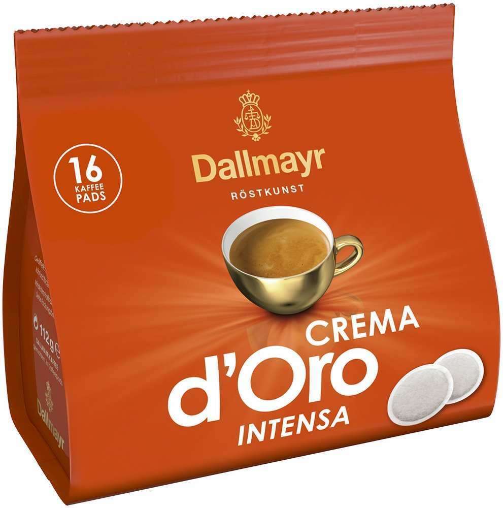 Dallmayr Crema d'Oro Intensa, 16 Kaffeepads, 112g, Beutel Dallmayr Crema d'Oro Intensa, 16 Kaffeepads, 112g, Beutel