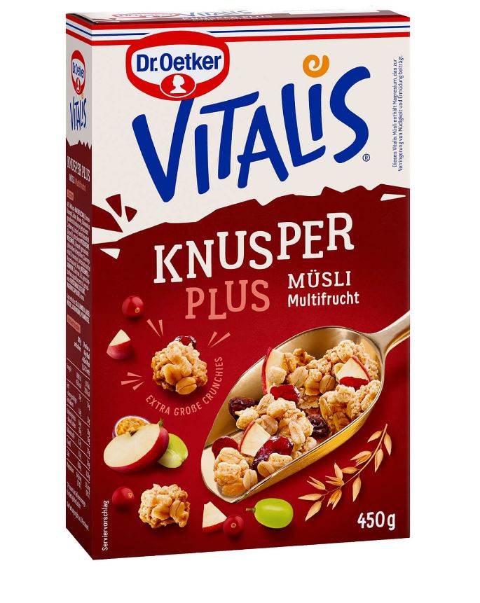 Dr. Oetker  Vitalis KnusperPlus Multifrucht 450g Packung