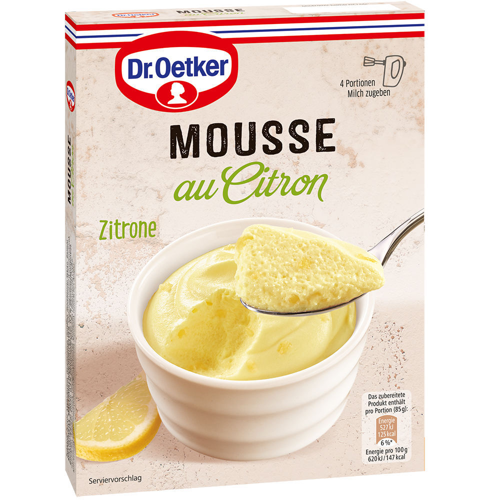 Dr. Oetker Mousse au Citron 93g Packung Dr. Oetker Mousse au Citron 93g Packung
