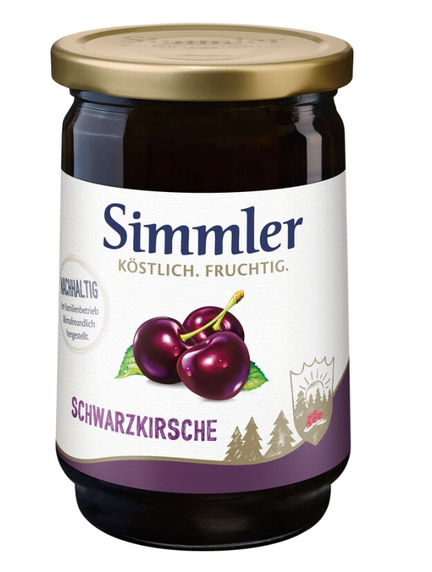 Simmler Schwarzkirsche 450g Glas