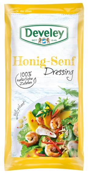 Develey, Dressing Honig-Senf, Portionen, 14x75ml, Packung