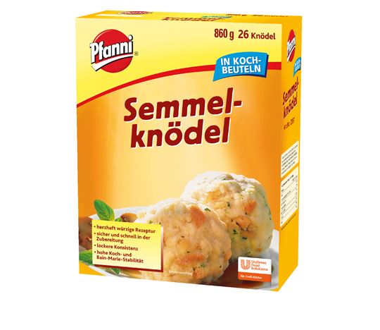 Pfanni Semmelknödel lockere Konsistenz - im Kochbeutel - ca. 26 Knödel 860g Packung