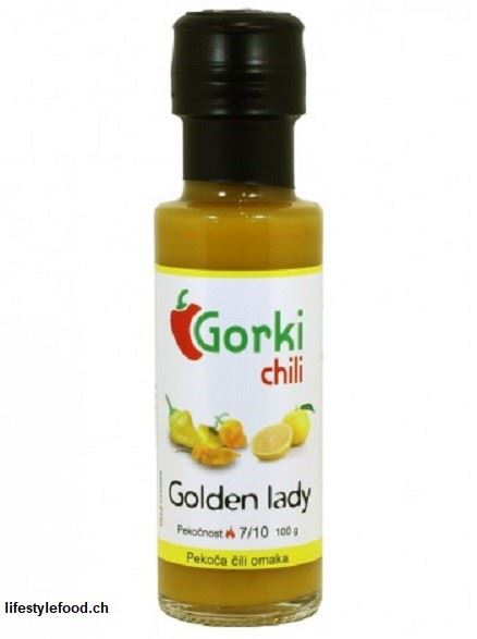 Gorki Chili, Goldene Dame, Chili Sauce, Schärfegrad 7, 100g, Flasche