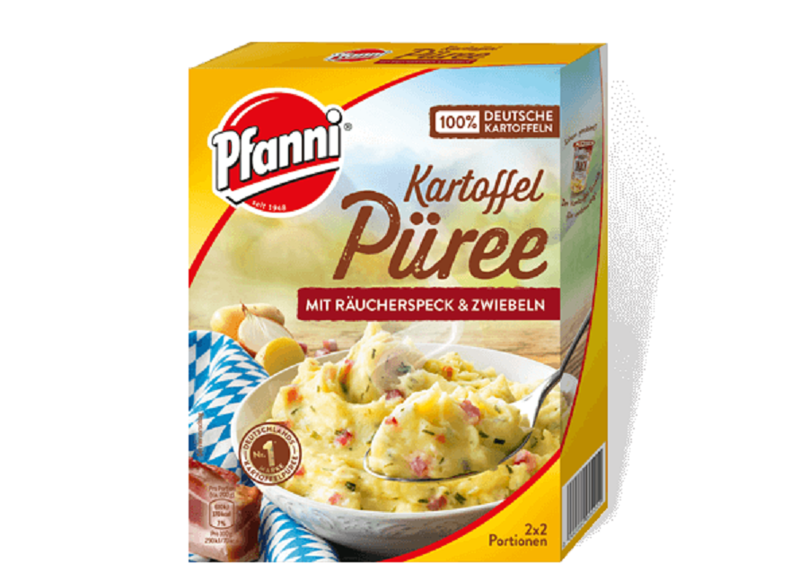 Pfanni Kartoffel Püree mit Räucherspeck & Zwiebeln 2 Portionen 150g Packung