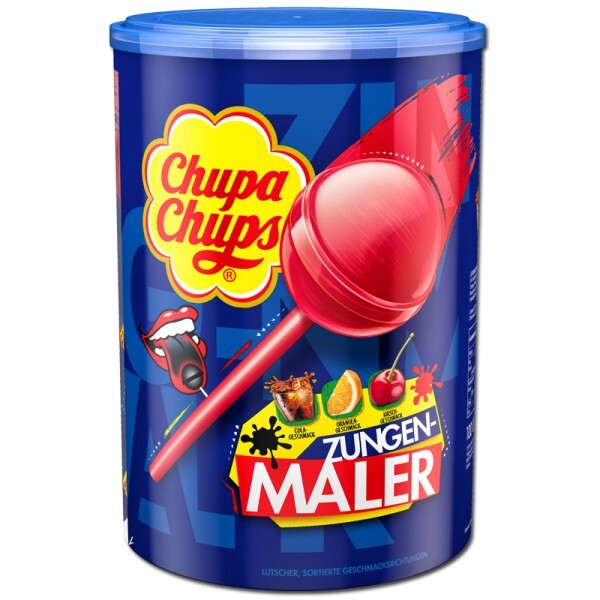 Chupa Chups Zungenmaler Lutscher Lolly 100 Stück 1200g Dose Chupa Chups Zungenmaler Lutscher Lolly 100 Stück 1200g Dose