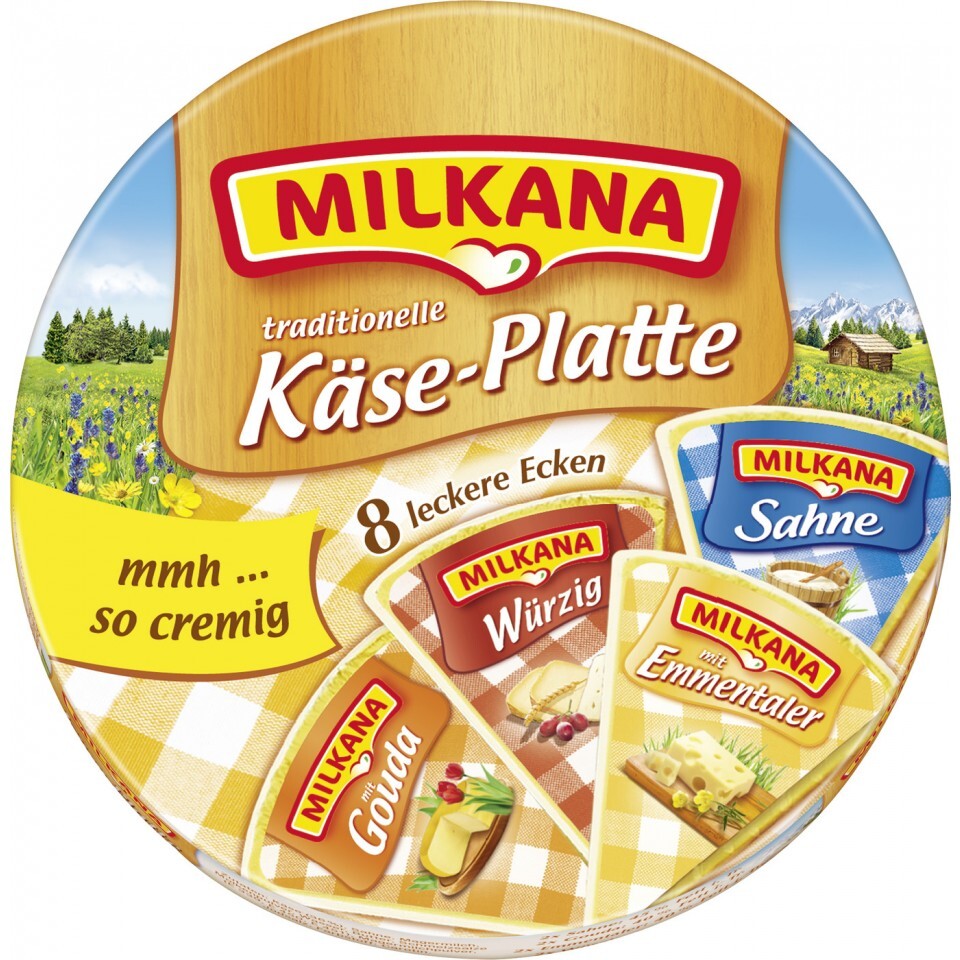 Milkana Käse Platte 190g Rondelle Packung