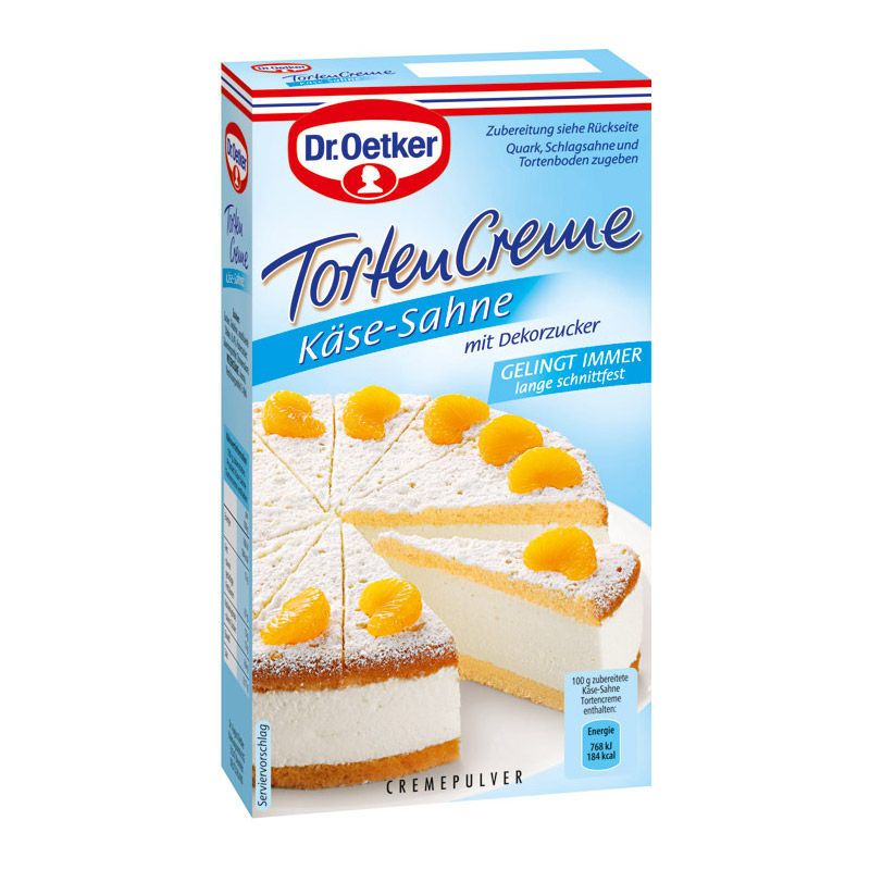 Dr. Oetker, Käse-Sahne Tortencreme, 150g, Packung